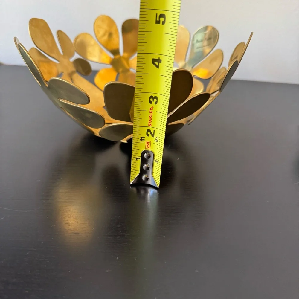 Ikea Stockholm Brass Gold Tone Metal Flower Bowl by Monika Mulder 8